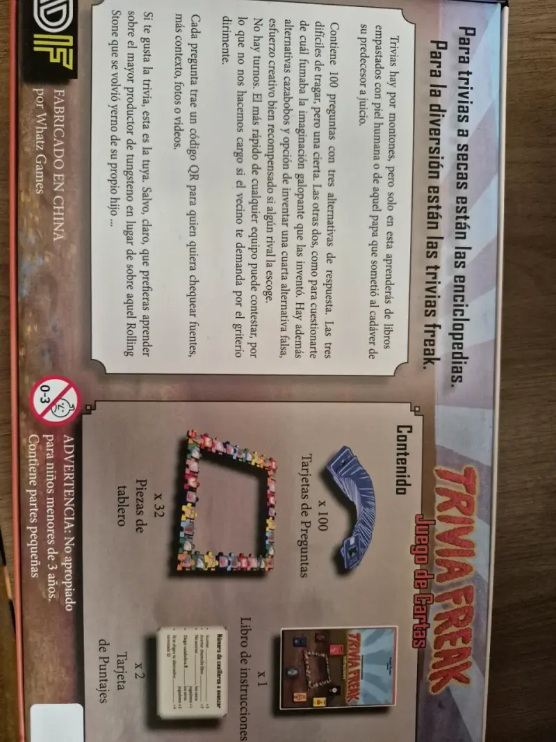 Juego de cartas Trivia Freak Chile - 2
