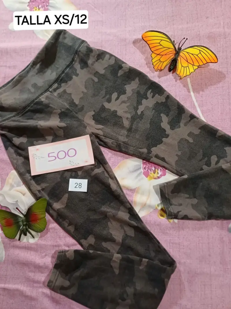 Leggings camuflados para niña talla XS