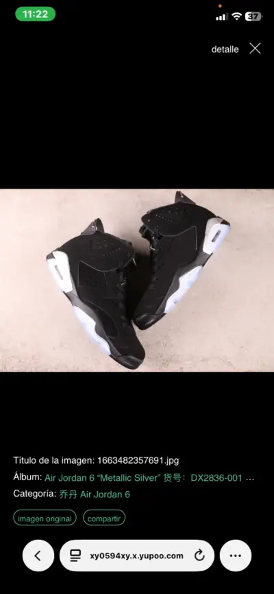 Jordan retro 6 metallic silver - miniatura 2