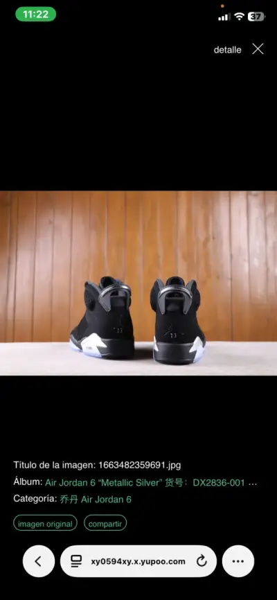 Jordan retro 6 metallic silver - miniatura 5