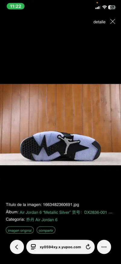 Jordan retro 6 metallic silver - miniatura 6