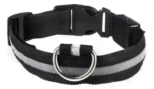 Collar para perro reflectante negro - 1