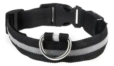 Collar para perro reflectante negro - miniatura 1