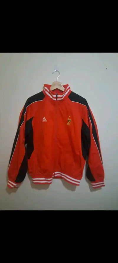 Chaqueta deportiva roja Adidas Francia - miniatura 1