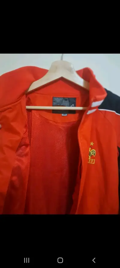 Chaqueta deportiva roja Adidas Francia - miniatura 2