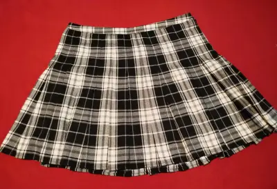 Falda escocesa a cuadros blanco y negro talla L - miniatura 1