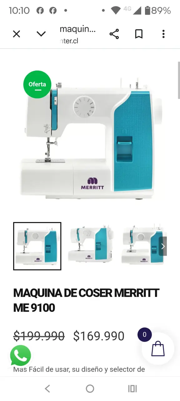 Máquina de Coser Merritt ME 9100 con Estuche - 2
