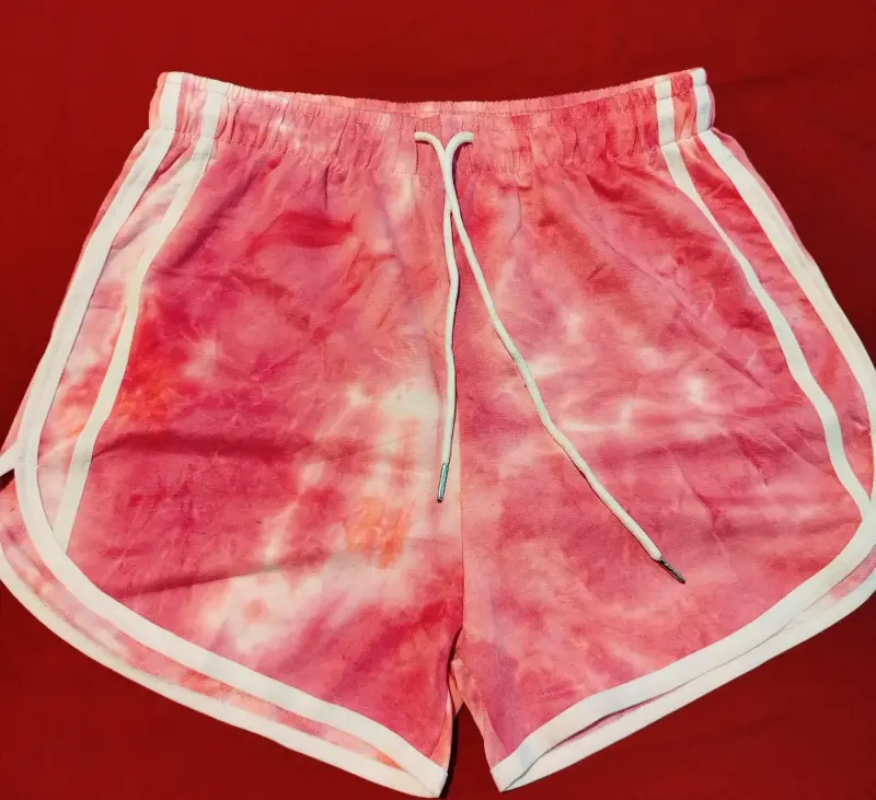 Shorts deportivos tie-dye azul y rosado - 2