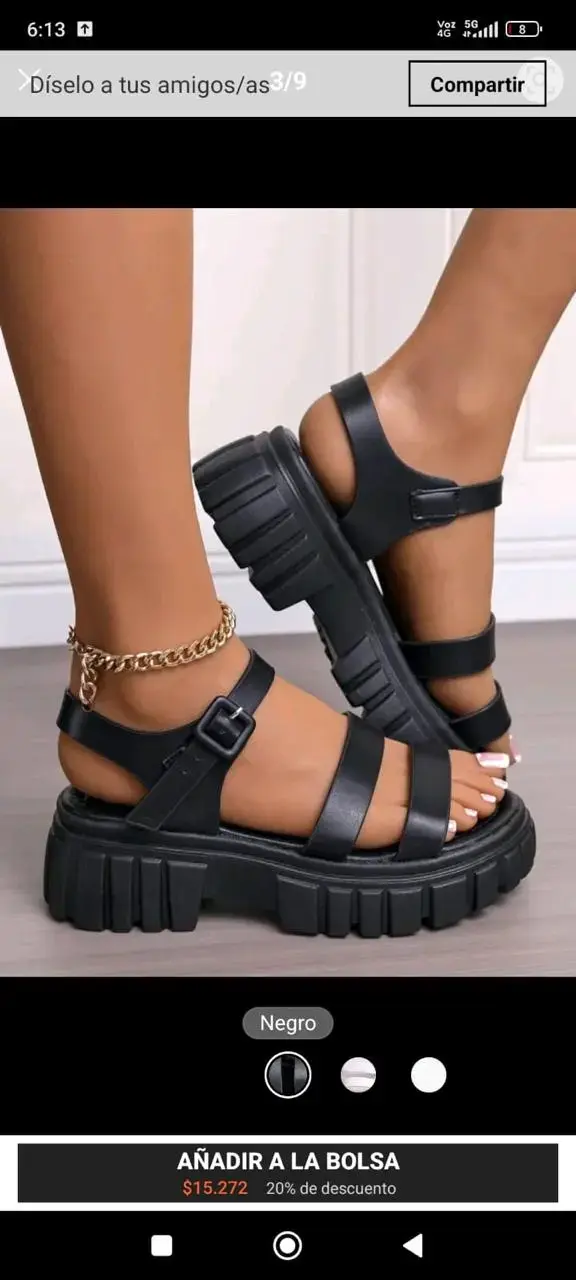 Sandalias con plataforma negras SHEIN — Talla 39 - 2