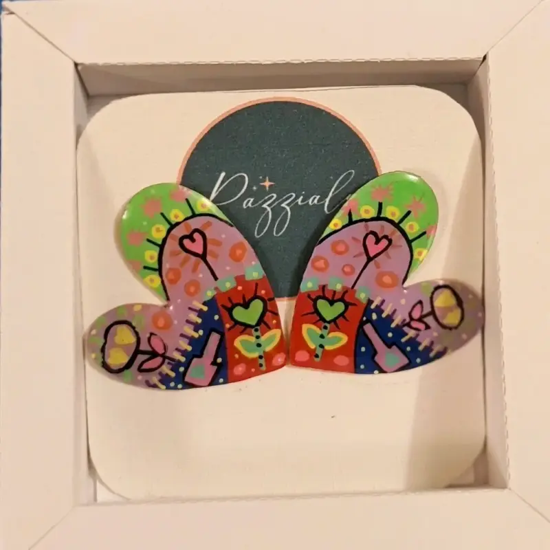 Aros de corazón pintados a mano Pazziale - 2