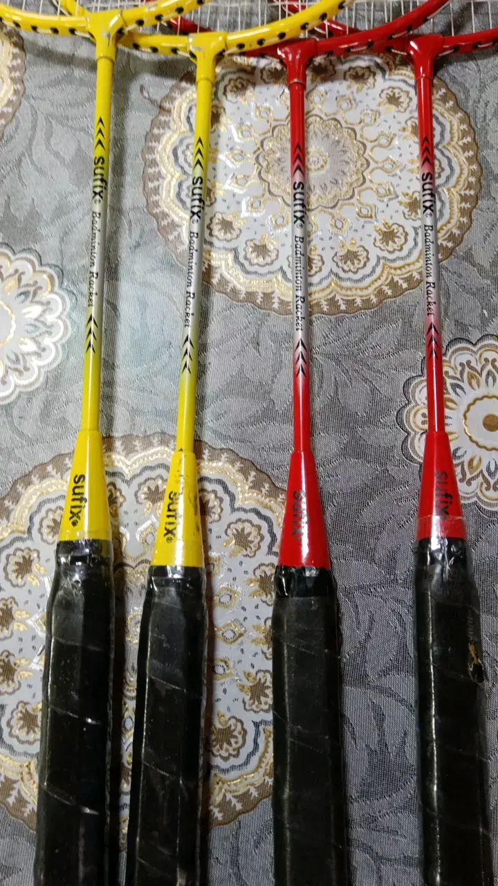 Set de Raquetas de Bádminton Suxin Amarillas y Rojas - 2