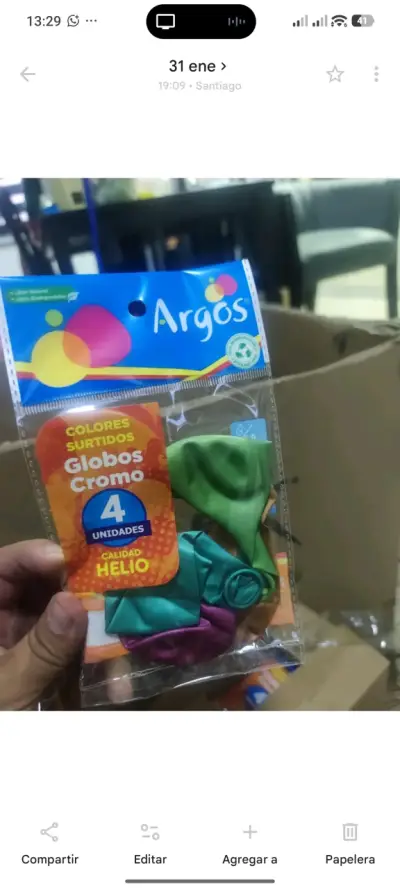 Globos Cromo Argos Colores Surtidos 4 Unidades - miniatura 1