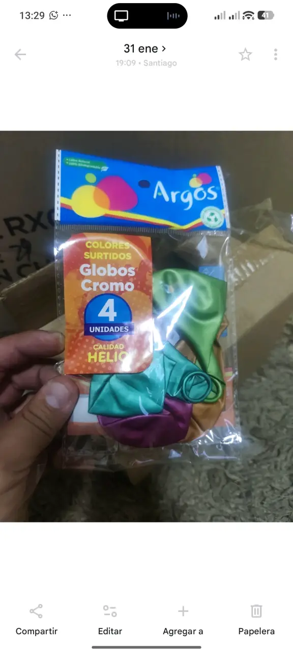 Globos Cromo Argos Colores Surtidos 4 Unidades - 2