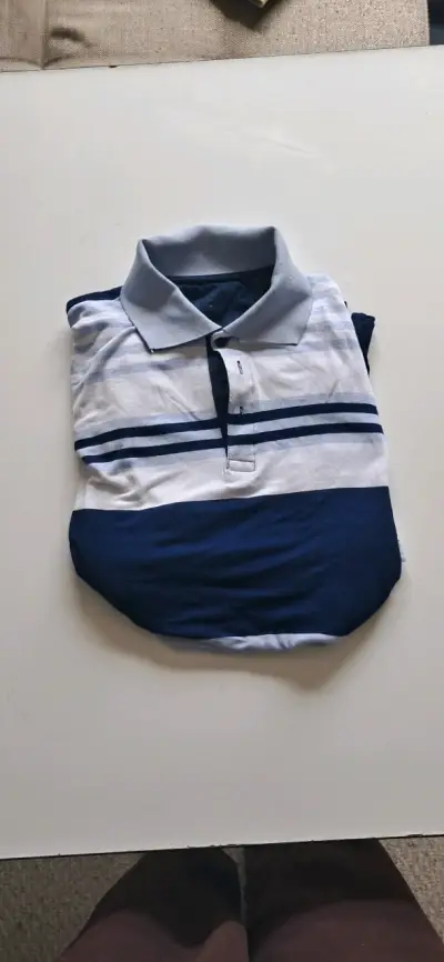 Polera Rainforest M Rayada Azul y Blanca - miniatura 2