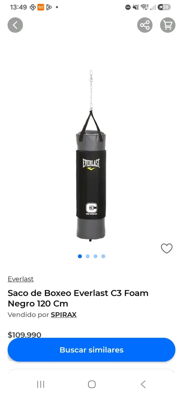 Saco de Boxeo Everlast C3 Foam Negro 120 cm - 2