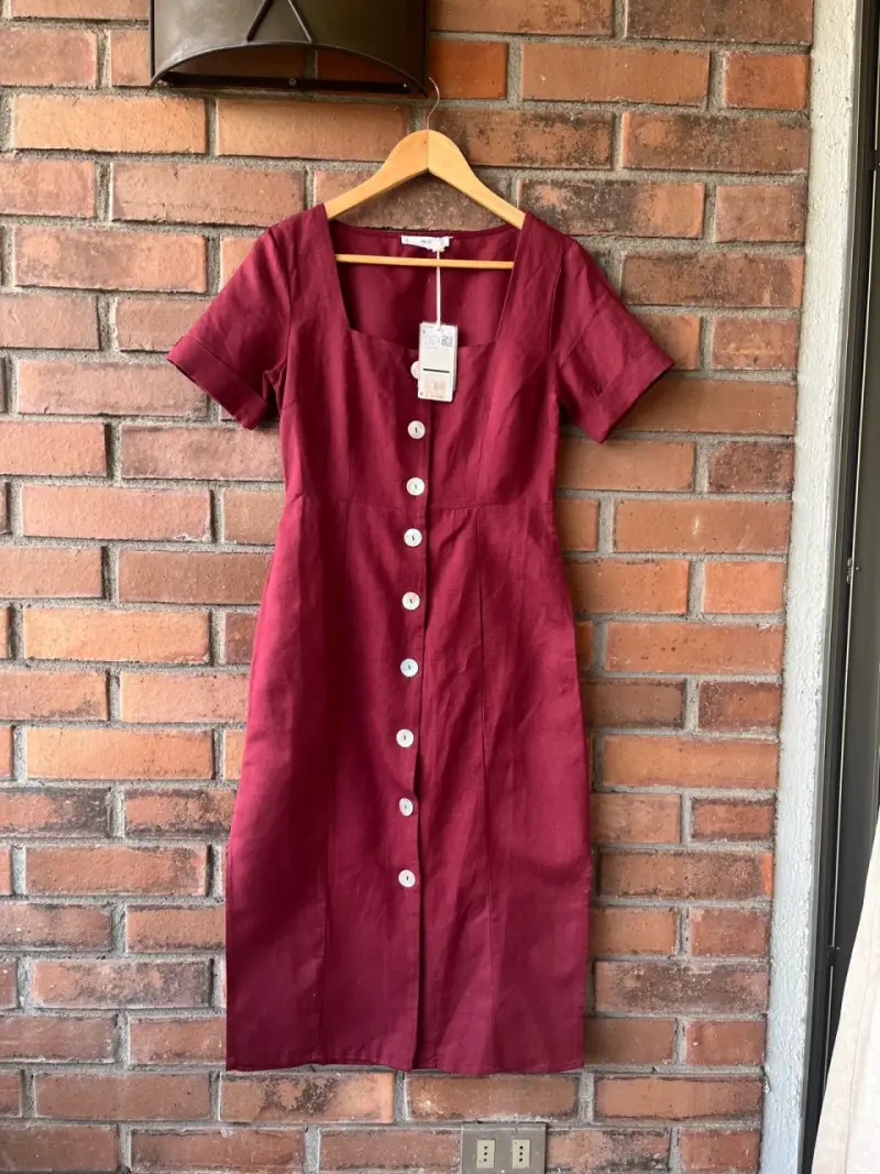 Vestido burdeo Mango nuevo S - 6