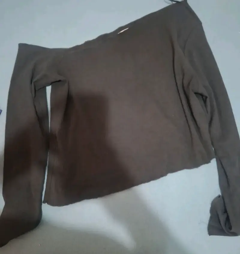 Polera manga larga color marrón
