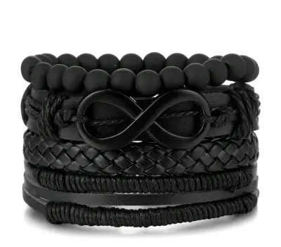 Set de Pulseras de Cuero y Madera para Hombre - miniatura 3