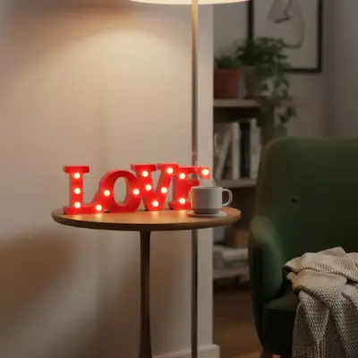 Letrero Luminoso Decorativo LOVE Rojo - miniatura 3