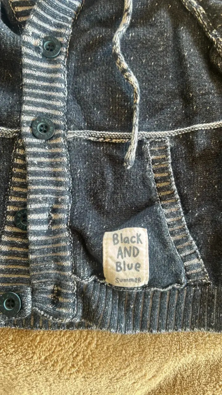 Chaqueta de bebé con capucha Black and Blue - 2