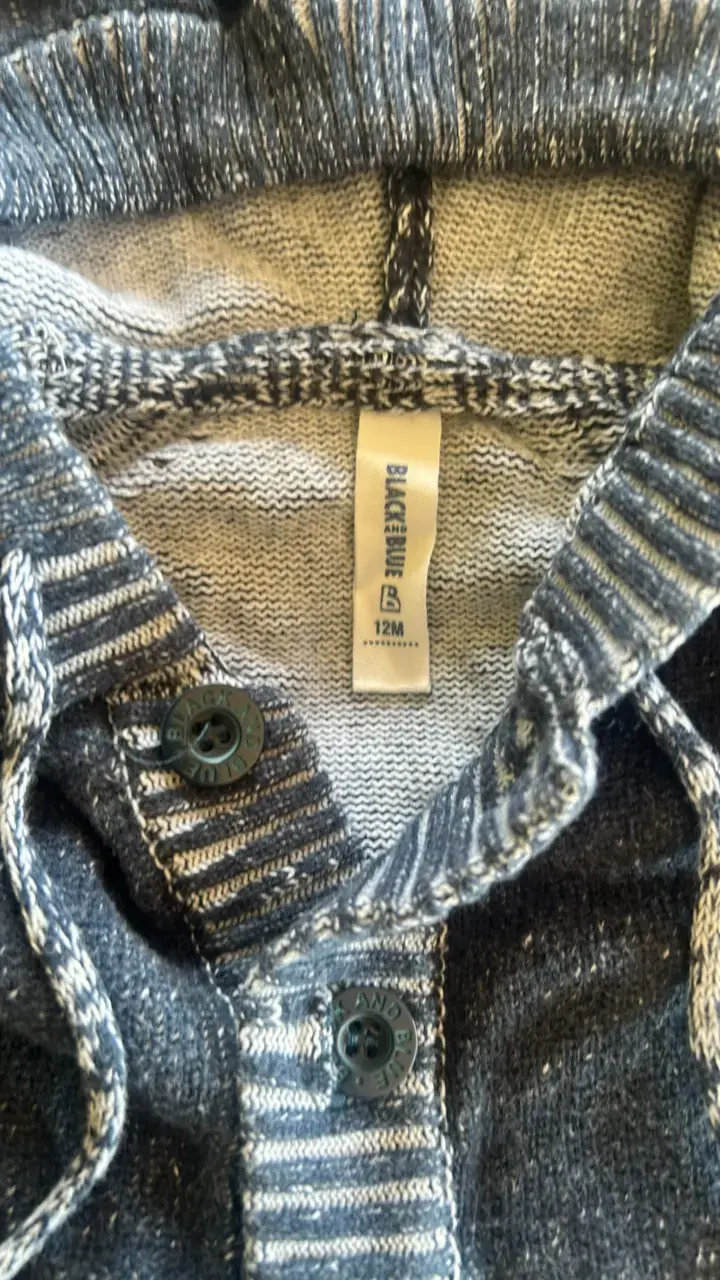 Chaqueta de bebé con capucha Black and Blue - 3