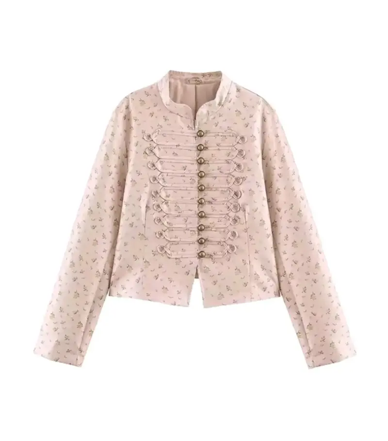Chaqueta rosa con estampado floral - 2