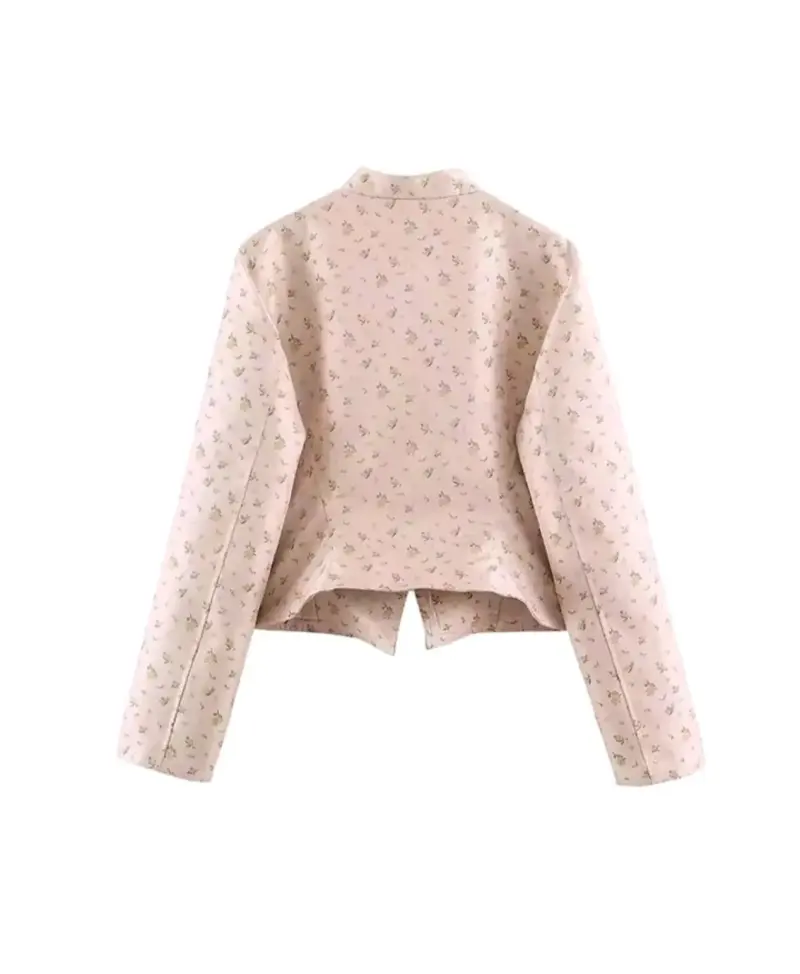 Chaqueta rosa con estampado floral - 3