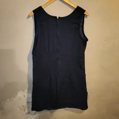 Vestido azul marino sin mangas con botones - miniatura 1