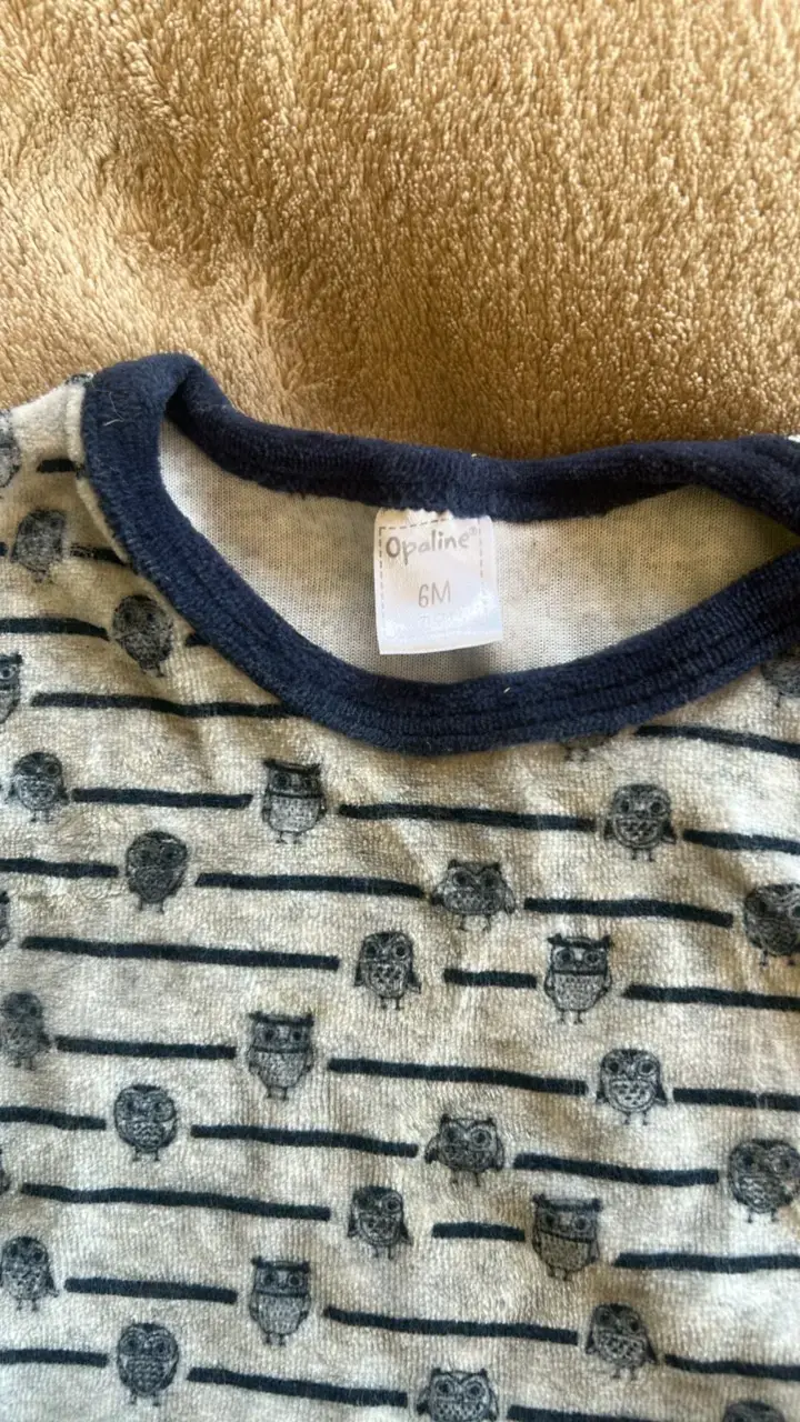 Pijama de bebé Opaline gris con estampado de búhos - 3