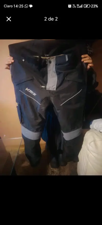 Pantalones de moto KMZ negros con refuerzos - miniatura 1