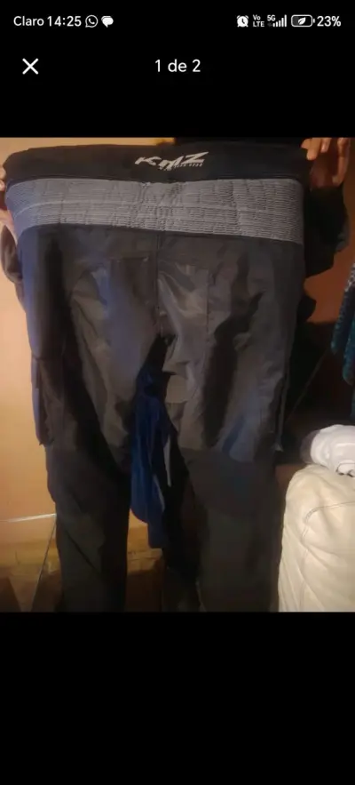 Pantalones de moto KMZ negros con refuerzos - miniatura 2