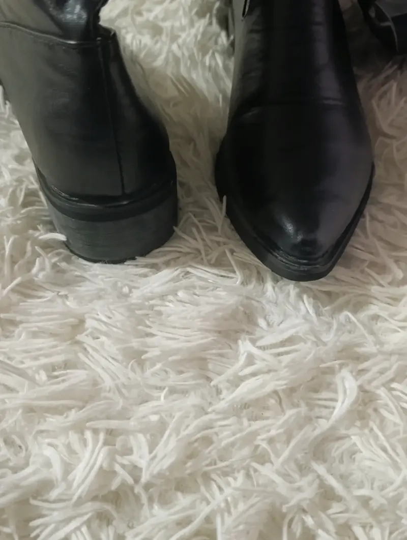Botas negras de cuero sintético hasta la rodilla - 2