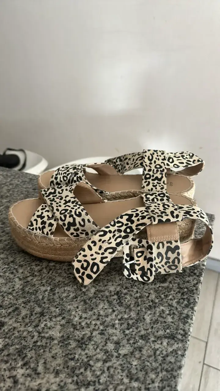 Sandalias plataforma animal print mujer - 2