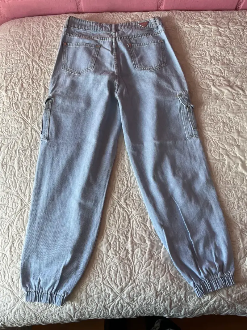 Pantalones cargo de mezclilla azul claro - 5