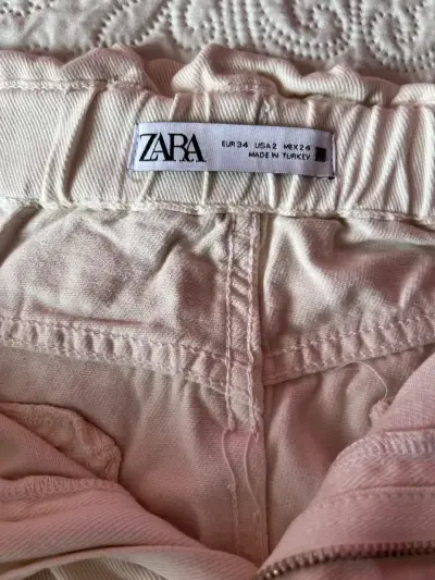 Pantalones blancos Zara talla 34 elasticados - miniatura 1
