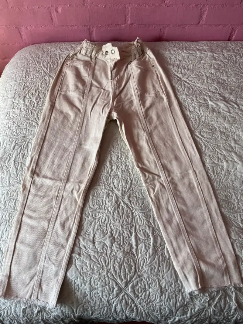 Pantalones blancos Zara talla 34 elasticados - 2