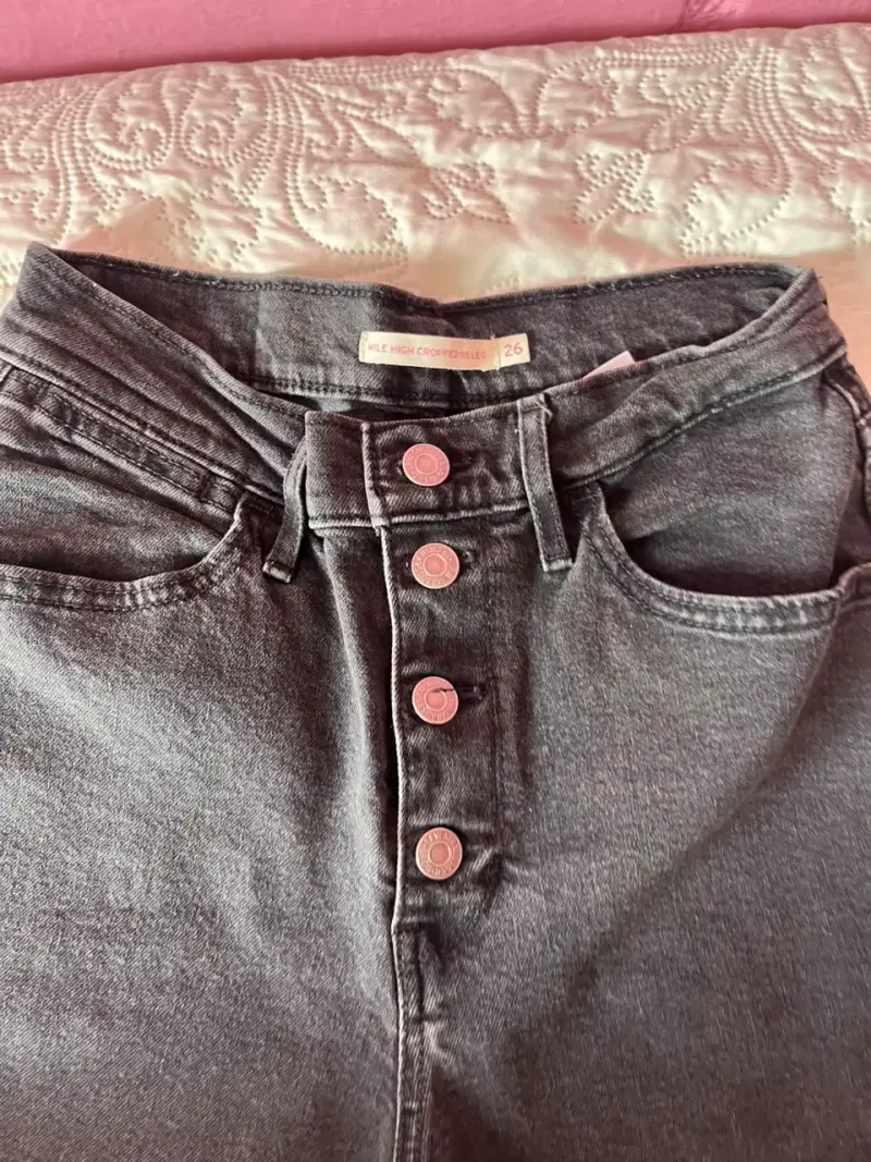 Pantalones de mezclilla anchos negros para mujer - 3