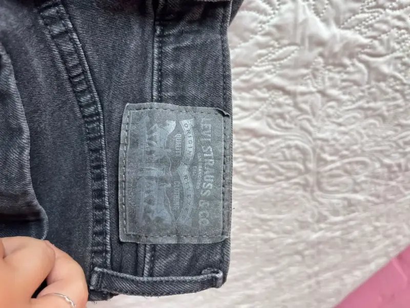 Pantalones de mezclilla anchos negros para mujer - 4