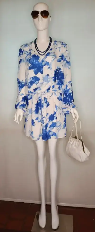 Línea Fiesta - Vestido MNG Floral Azul L - miniatura 2