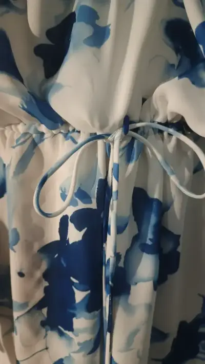 Línea Fiesta - Vestido MNG Floral Azul L - miniatura 5