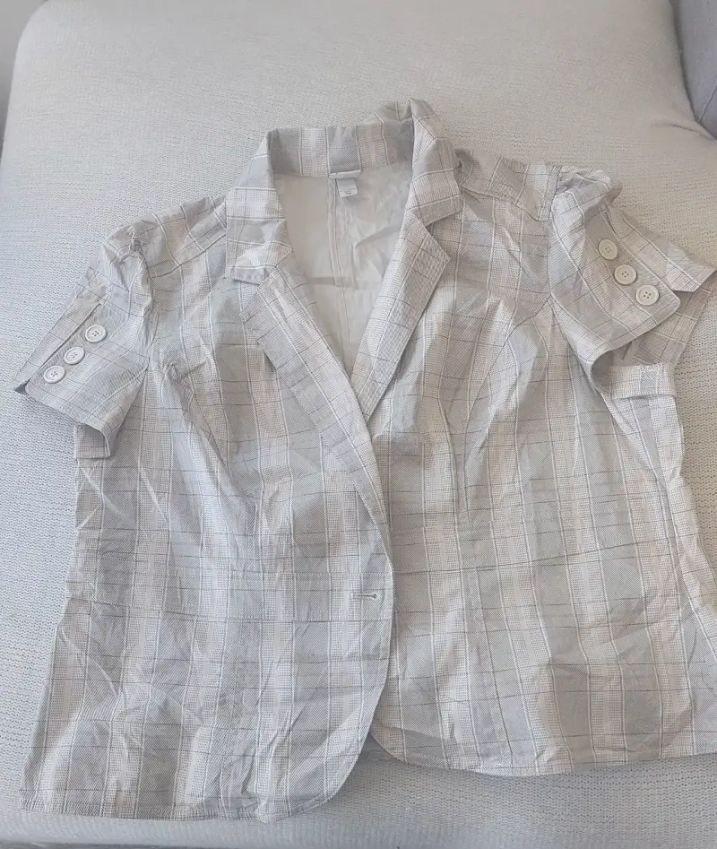 Blazer de Mujer a Cuadros Beige