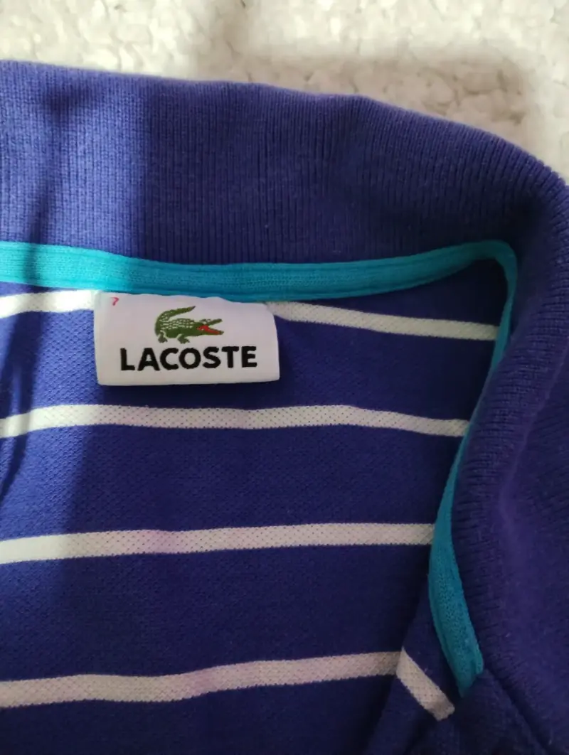 Polera Polo Lacoste Rayada Azul - 2