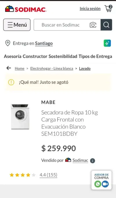Secadora de Ropa Mabe 10kg con Programas Personalizables - miniatura 6