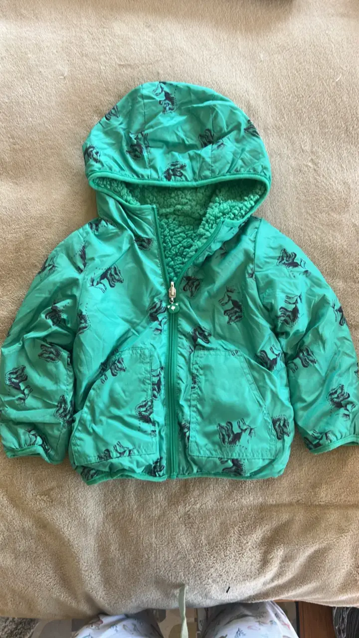 Chaqueta verde con capucha para niño - 1