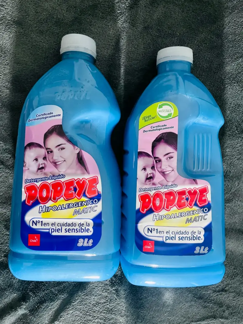 Detergente Líquido Popeye Hipoalergénico Matic 3L - 4