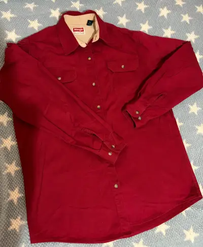 Camisa Wrangler roja de algodón para hombre - miniatura 1