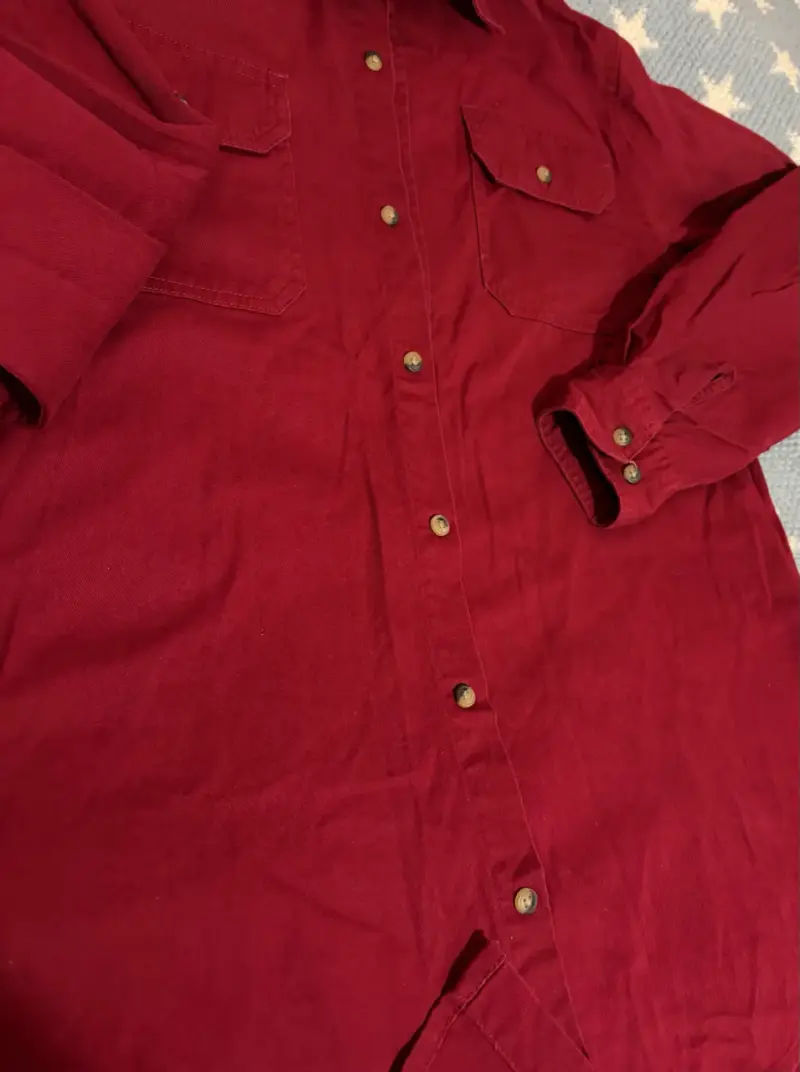 Camisa Wrangler roja de algodón para hombre - 4