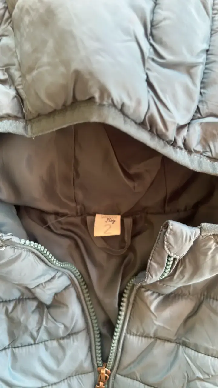Chaqueta acolchada azul para niño con capucha - 2