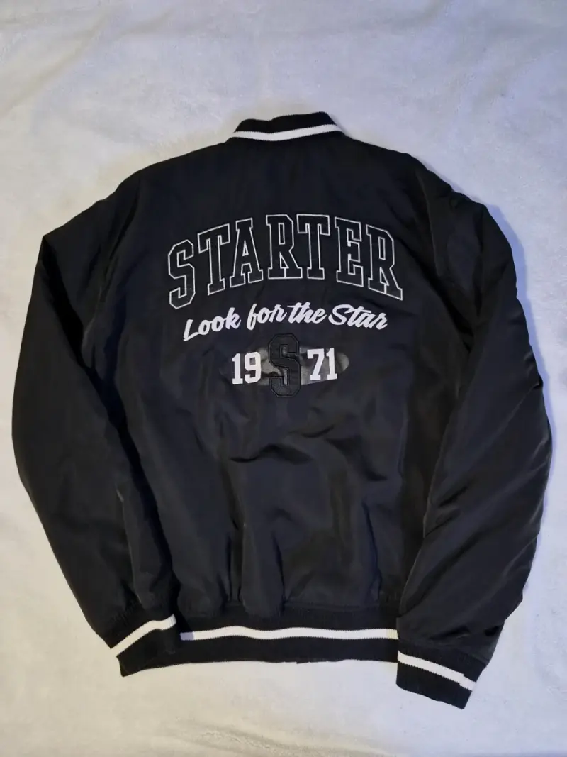 Chaqueta bomber negra Starter con logo - 2
