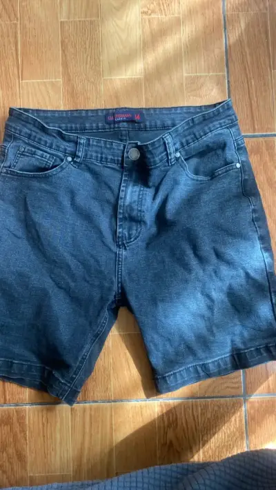 Shorts de mezclilla azul oscuro Clusterman talla 14 - miniatura 1